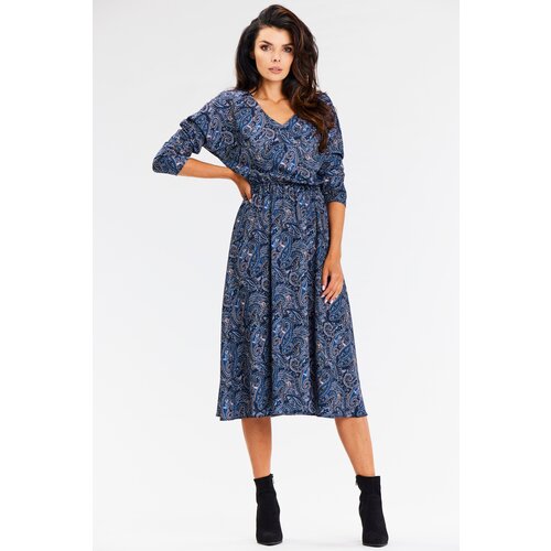 Awama Woman's Dress A666 Navy Blue Cene