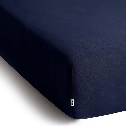 Restilo Temno modra napenjalna rjuha iz jerseyja 200x200 cm Amber &amp;ndash; Slike