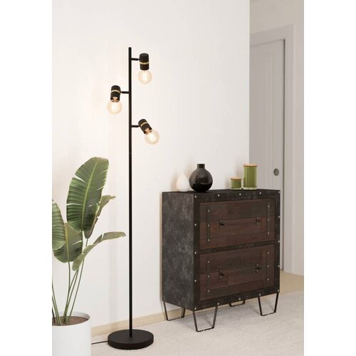 Eglo podna lampa Lurone 900179, 3x E27, 160 cm, crna/mesing Cene