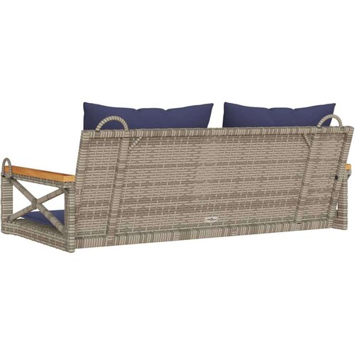  Klupa za ljuljanje s jastucima siva 109x62x40 cm od poliratana Slike
