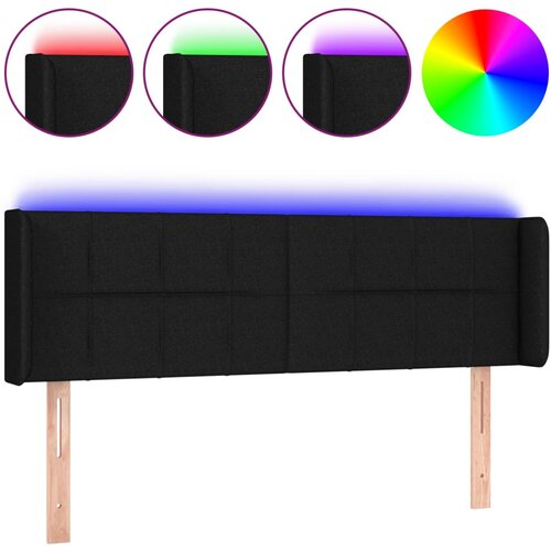 Maison Chic LED posteljno vzglavje - Vzglavna omarica črno 147x16x78/88 cm blago, (22078340) Cene