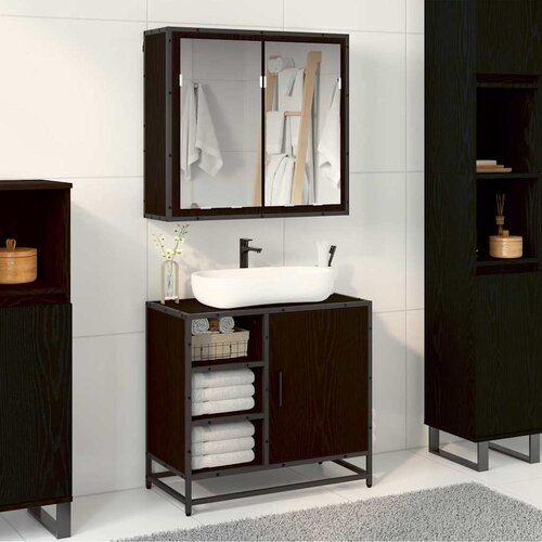 vidaXL set namještaja za kupaonicu 2 pcs crni hrast 65 x 33 x 60 cm Cijene