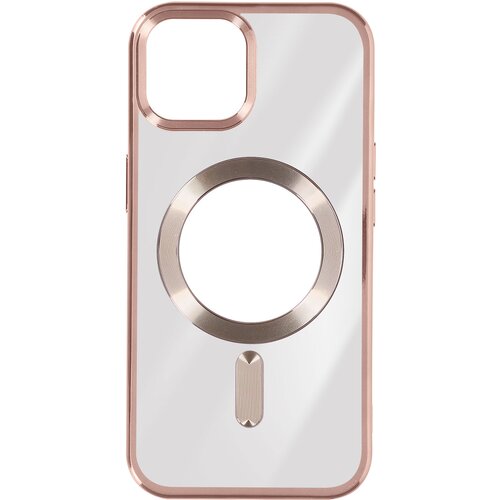AVIZAR Silikonski ovitek MagSafe iPhone 15 Chrome, serija ChroCam - roza, (20834057) Cene