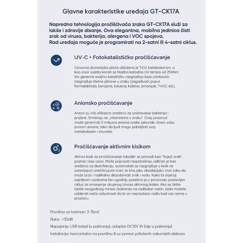 Select Clean Air SelectAir GT-CK17A prijenosni proči&amp;scaron;ćivač zraka Slike