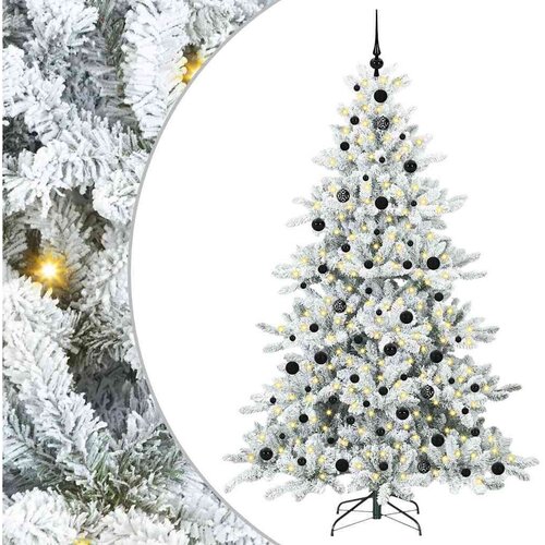 vidaXL Umjetno božićno drvce s nogom s 300 LED dioda Bijelo 210 cm PVC Cene