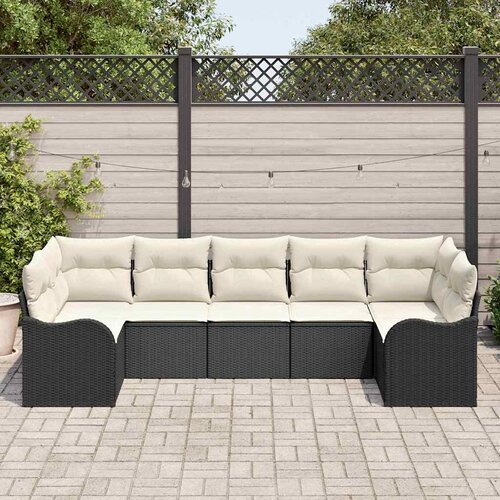  Sjedeća garnitura za vrt Crna poliratan 289.0 x 122.5 x 85.0 cm Slike