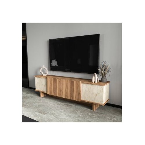 Hanah home TV polica Diana Travertine Walnut Slike