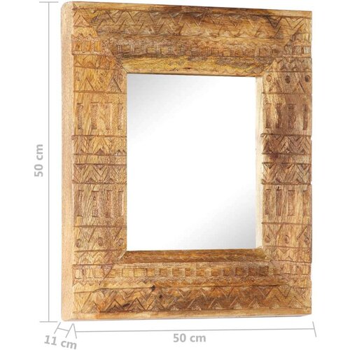 VidaXL Ručno izrezbareno ogledalo 50 x 50 x 11 cm masivno drvo manga Slike
