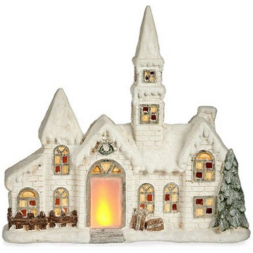  Ukrasna figura Crăciun LED Svjetlo kuća 11 x 47 5 x 49 cm Bijela Polirezin Slike