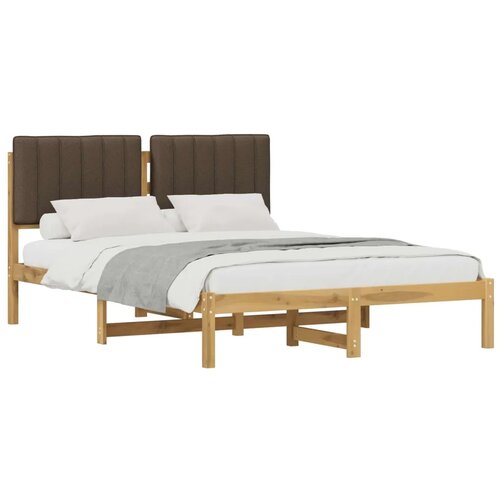  Krevetni okvir s tapiciranim uzglavljem Bijelo isprana i taupe - Bijelo isprana i taupe 135 x 190 cm Slike