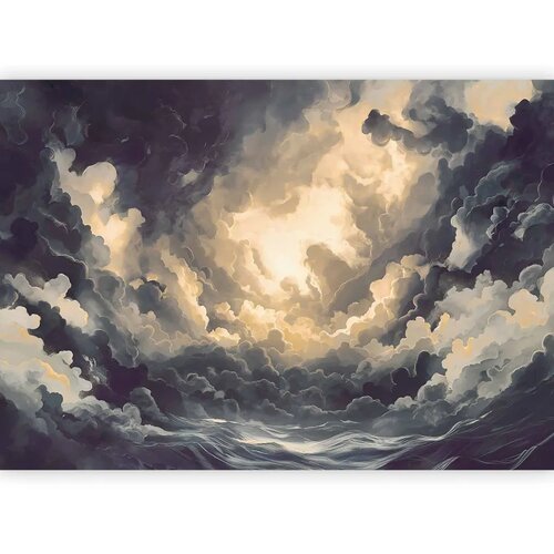  Foto tapeta - Epic Light Play: The Sun Battling for Dominance Over the Clouds 150x105 Slike
