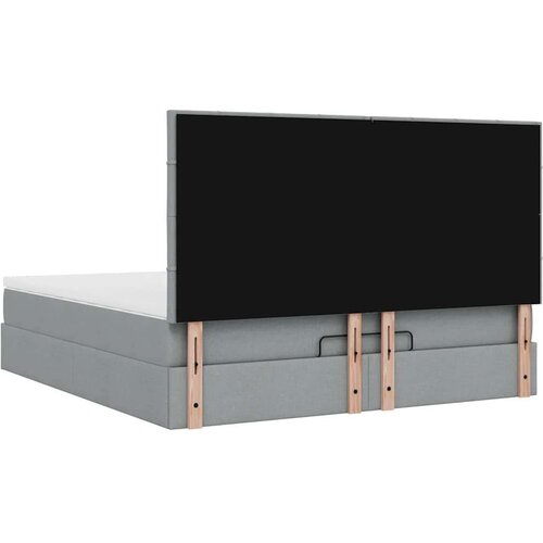 VidaXL Otomanski krevet s madracem svijetlosivi 180x200cm od tkanine Slike