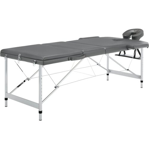 Furnova Masažna miza s 3 conami aluminijast okvir antracit 186x68 cm, (21919785) Cene