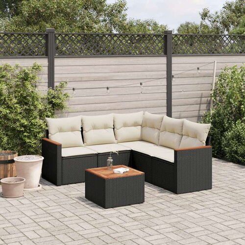  6-dijelni set vrtnih sofa s jastucima crni od poliratana Cijene