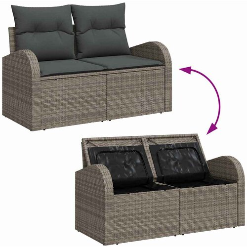  Sjedeća garnitura za vrt 9 kom. Siva poliratan 289 x 179 x 69 cm Slike