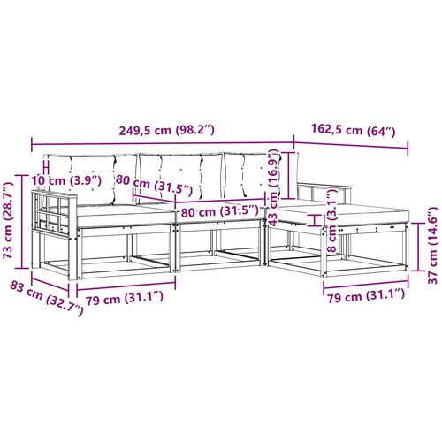 Set vanjskih sofa 4 kom. Bijela i bež Poliester Slike