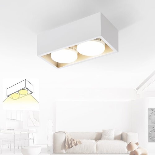 Nettlife 2 LED stropna reflektorja, toplo bela z nastavljivo svetlobo GX53, moderna kvadratna za kuhinjo, dnevno sobo, spalnico, hodnik, (22116620) Cene