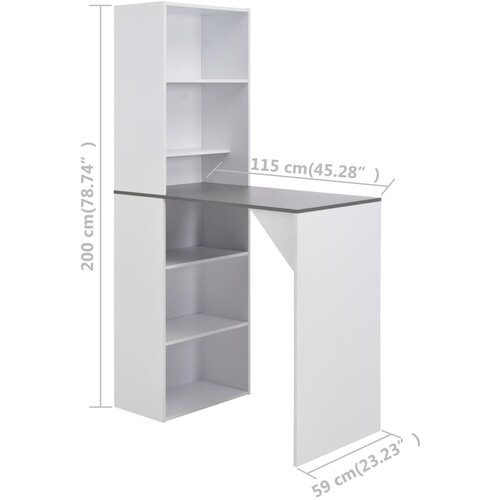  Barski stol s ormarićem bijeli 115 x 59 x 200 cm Slike