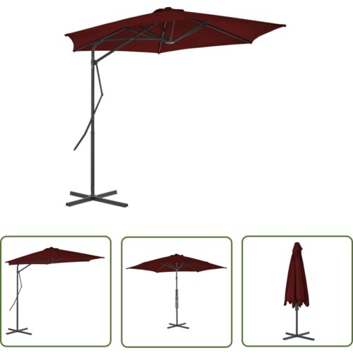  The Living Store Zunanji senčnik z jeklenim drogom bordo rdeč 300x230 cm - Senčnik, (21743447) Cene