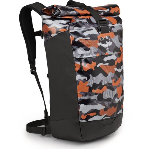 Osprey ruksak Transporter Roll Top (Black/Orange Camo, O/S) Cijene