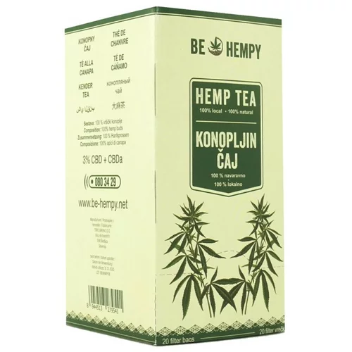Be Hempy Konopljin čaj v filter vrečkah BeHempy (20 čajnih vrečk)