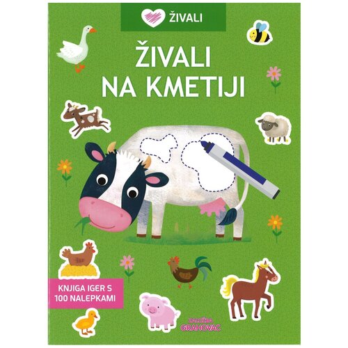 Grahovac Živali na kmetiji, Knjiga iger s 100 nalepkami Slike