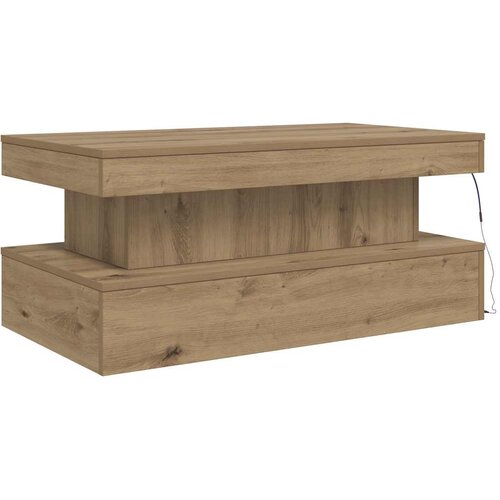  Stolić za kavu s LED svjetlima boja hrasta artisan 90x50x40 cm Slike