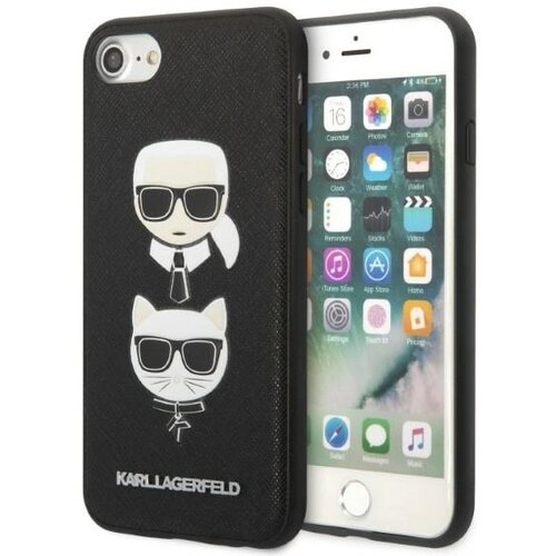 Karl Lagerfeld KLHCI8SAKICKCBK IPHONE 7/8 / SE 2020 / SE 2022 CZARNY/BLACK HARDCASE SAFFIANO KARL&CHOUPETTE HEAD, (21897013) Cene