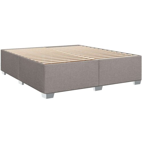 VidaXL Krevet s oprugama i madracem smeđesivi 180x200 cm tkanina Slike