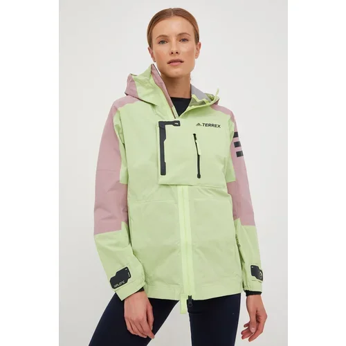 adidas Terrex Vodoodporna jakna Xploric ženska, zelena barva