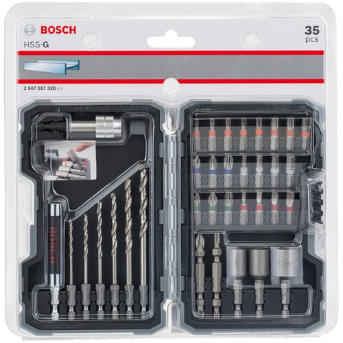 Bosch 35-delni komplet HSS-G burgija i nastavaka za odvrtače Extra Hard, PH, PZ, SL, H, T 2607017726 Slike
