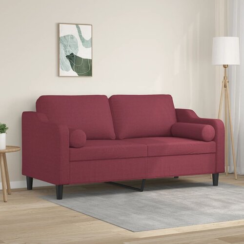  The Living Store Kavč dvosed z blazinami vinsko rdeč 140 cm blago - Kavč Dvosed, (21447969) Cene