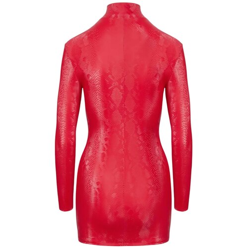 Cottelli Snakeskin Mini Dress with Long Sleeves 2718820 Red M Cene