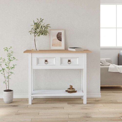  Konzolni stol borovina meksički stil Corona bijeli 90x34 5x73cm Cijene