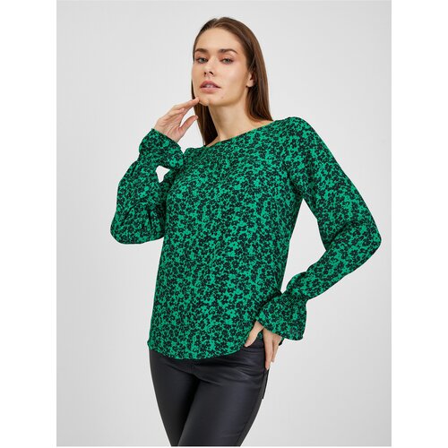 Orsay Black-Green Ladies Flowered Blouse - Women Slike