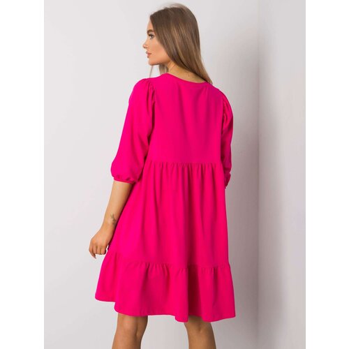 Fashion Hunters Basic fuchsia dress with ruffles Cene