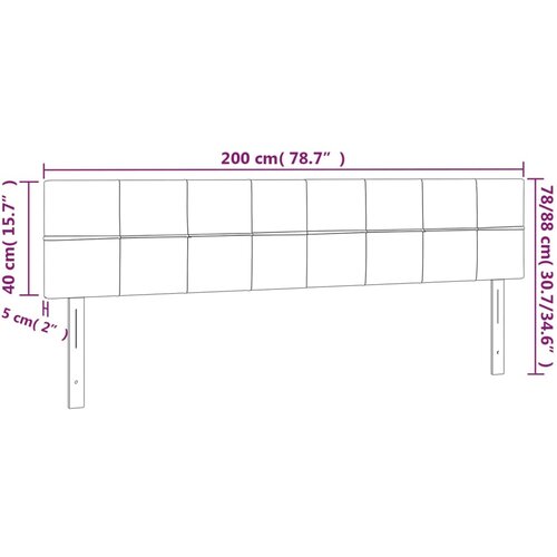  LED uzglavlje tamnosmeđe 200x5x78/88 cm od tkanine Slike