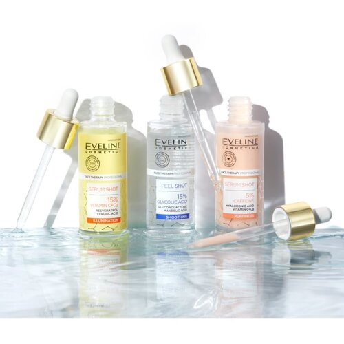 Eveline Serum Shot 5% Caffeine serum za osvežitev predela okoli oči 30 ml Slike