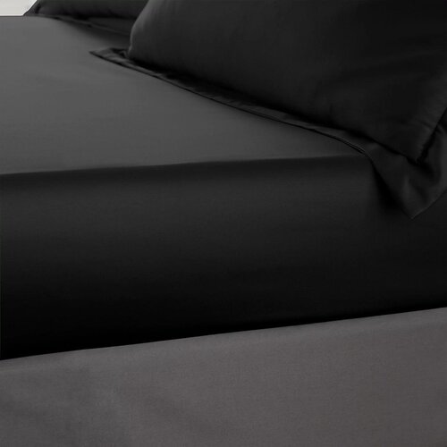 Catherine Lansfield Črna napenjalna satenasta rjuha 90x190 cm Silky Soft &amp;ndash; Slike