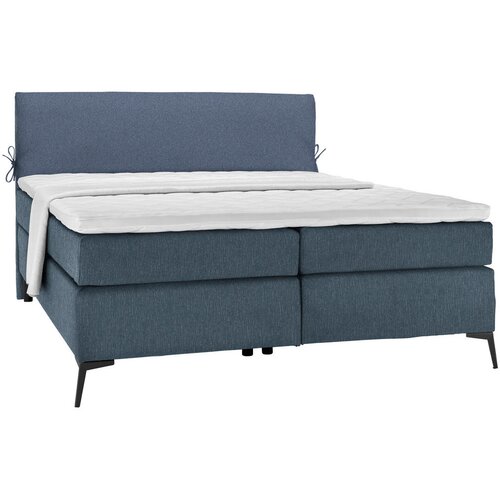 Hom`in postelja boxspring 160 cm x 200 cm , tekstil modra, temno modra Cene