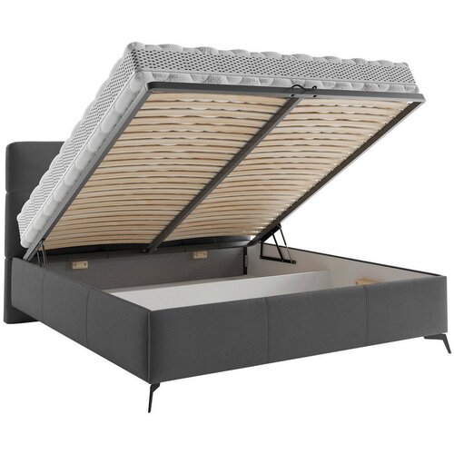 CARRYHOME OBLAZINJENA POSTELJA 140 cm x 200 cm , tekstil antracit Slike