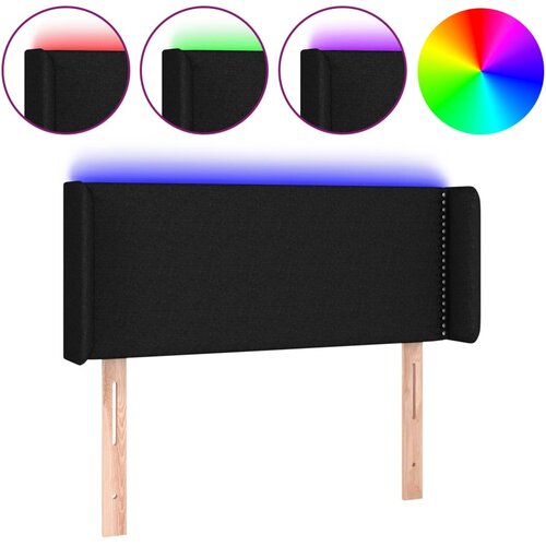 Maison Chic LED posteljno vzglavje - Vzglavna omarica črno 83x16x78/88 cm blago, (22077558) Cene