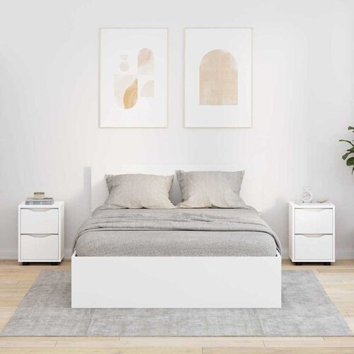 vidaXL Posteljne mize 2 pcs Bela 30,5 x 30 x 43 cm Konstruiran les Cene