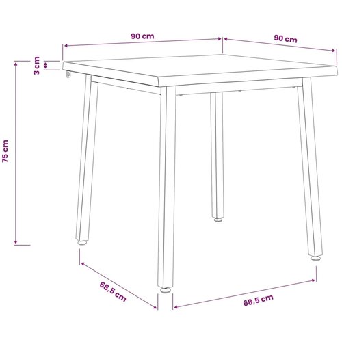  90 x 90 x 75 cm Čvrsto drvo akacije Tamno smeđa i crna - tamno smeđa i crna 90 x 90 x 75 cm Živi rub Slike