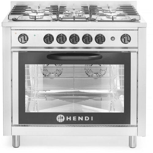 Hendi Gasni &scaron;poret - 5 gorionika sa električnom rernom, Kitchen Line, Srebrna, 230V/2900W, 14,3kW, 900x653x(H)900mm Cene