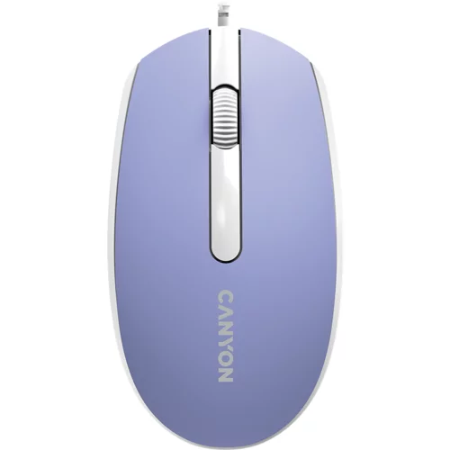 Canyon Wired optical mouse with 3 buttons, DPI 1000, with 1.5M USB cable, Mountain lavender, 65*115*40mm, 0.1kg - CNE-CMS10ML