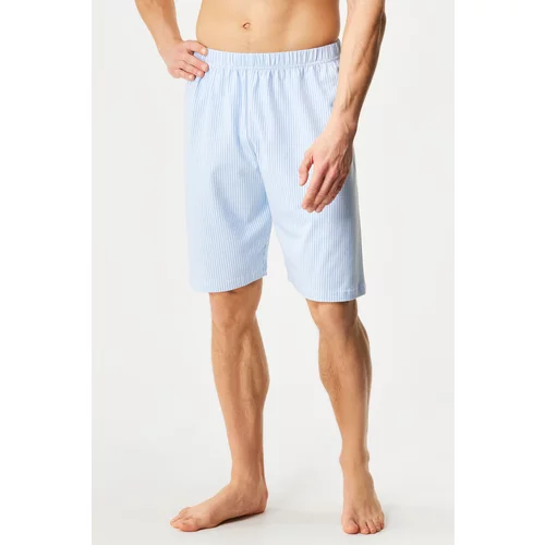MEN-A Kratke pamučne hlače za spavanje Blue Dream