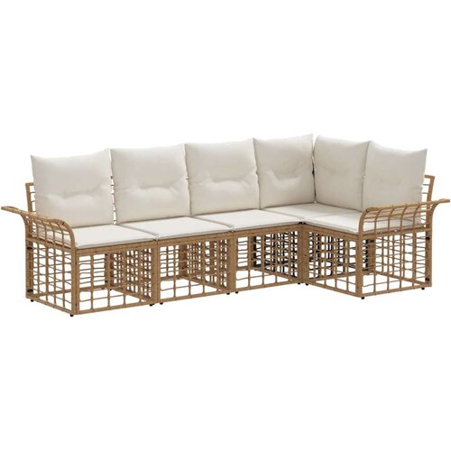  Set vanjskih sofa 5 pcs Prirodna i krema bijela Poliester Cijene