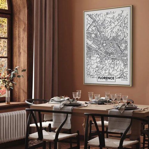  Slika - Florence Map (1 Part) Vertical 60x90 U prirodnom drvenom okviru Cene