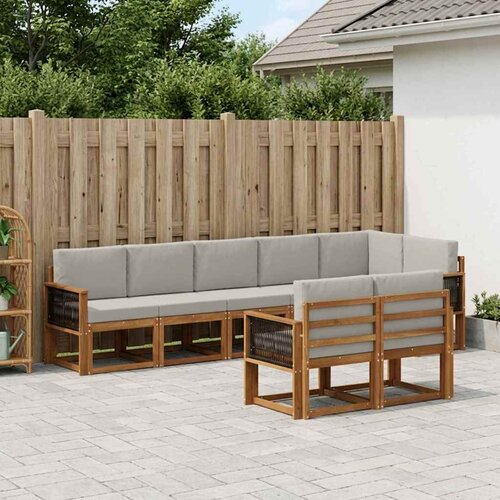  Set vanjskih sofa 8 kom. Prirodna i svjetlosiva Poliester Cijene